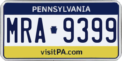 PA license plate MRA9399