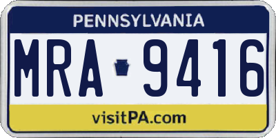PA license plate MRA9416