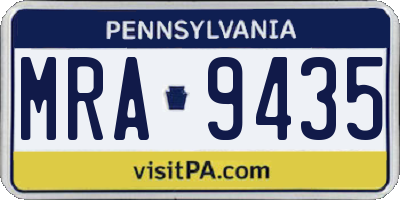 PA license plate MRA9435