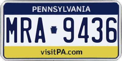 PA license plate MRA9436