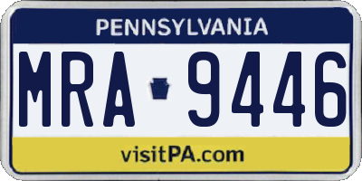 PA license plate MRA9446