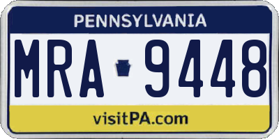 PA license plate MRA9448