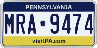 PA license plate MRA9474