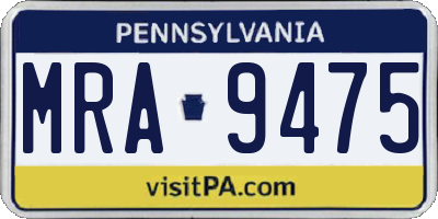 PA license plate MRA9475