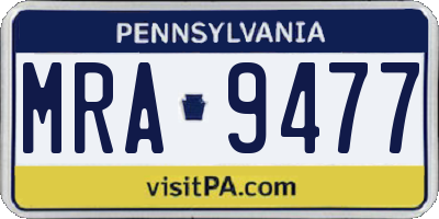 PA license plate MRA9477