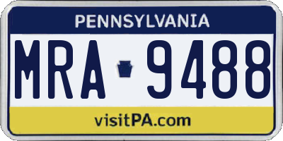 PA license plate MRA9488