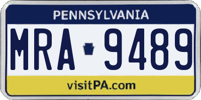 PA license plate MRA9489