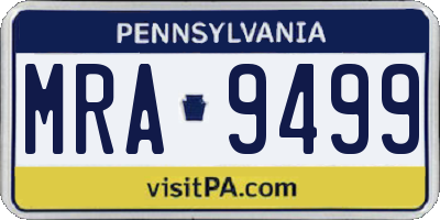 PA license plate MRA9499