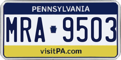 PA license plate MRA9503