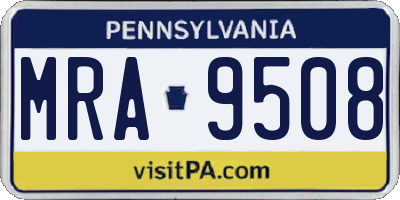 PA license plate MRA9508