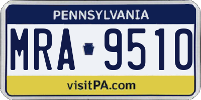 PA license plate MRA9510