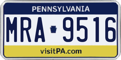 PA license plate MRA9516