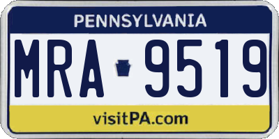 PA license plate MRA9519