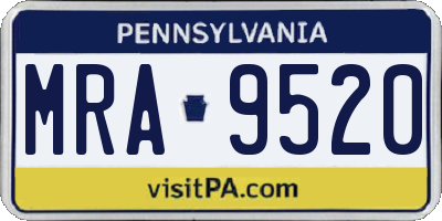 PA license plate MRA9520