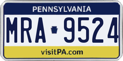 PA license plate MRA9524