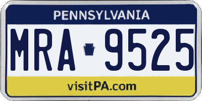 PA license plate MRA9525