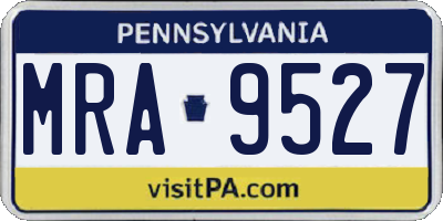 PA license plate MRA9527