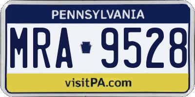 PA license plate MRA9528