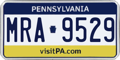 PA license plate MRA9529