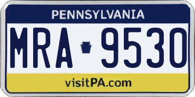 PA license plate MRA9530