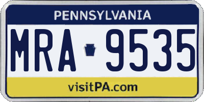 PA license plate MRA9535