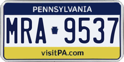 PA license plate MRA9537