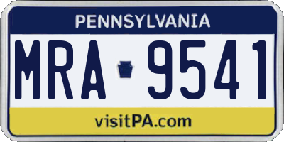PA license plate MRA9541