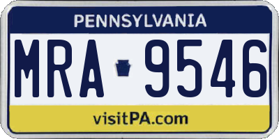 PA license plate MRA9546