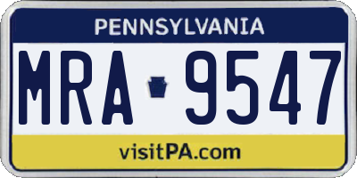 PA license plate MRA9547
