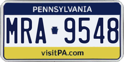 PA license plate MRA9548