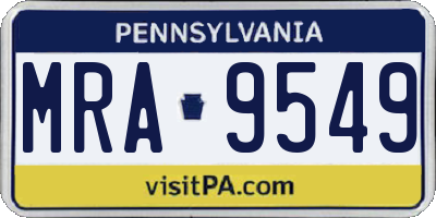 PA license plate MRA9549