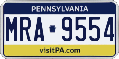 PA license plate MRA9554