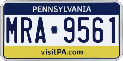 PA license plate MRA9561