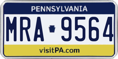 PA license plate MRA9564