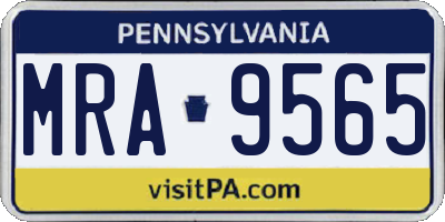 PA license plate MRA9565