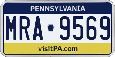 PA license plate MRA9569