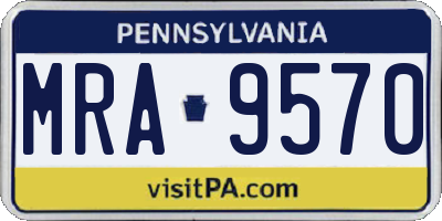 PA license plate MRA9570