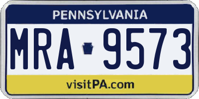 PA license plate MRA9573