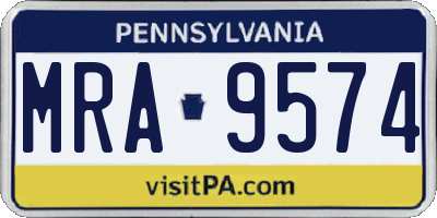 PA license plate MRA9574