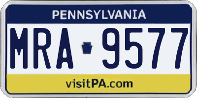 PA license plate MRA9577