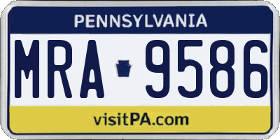 PA license plate MRA9586