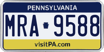 PA license plate MRA9588