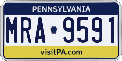 PA license plate MRA9591