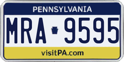 PA license plate MRA9595