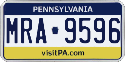 PA license plate MRA9596