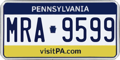 PA license plate MRA9599