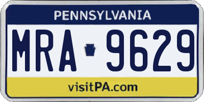 PA license plate MRA9629