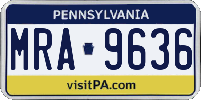 PA license plate MRA9636