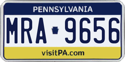 PA license plate MRA9656