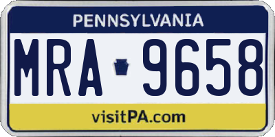 PA license plate MRA9658